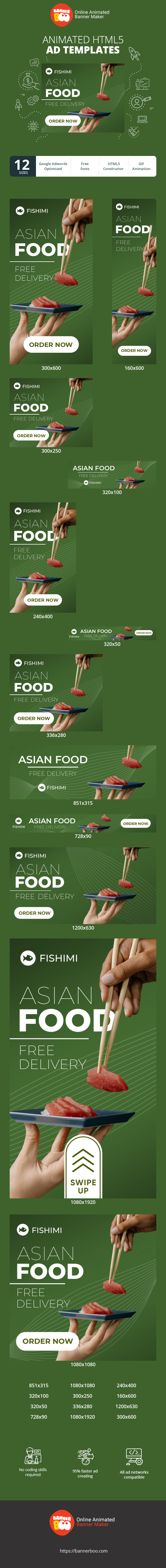 Banner ad template — Asian Food — Free Delivery