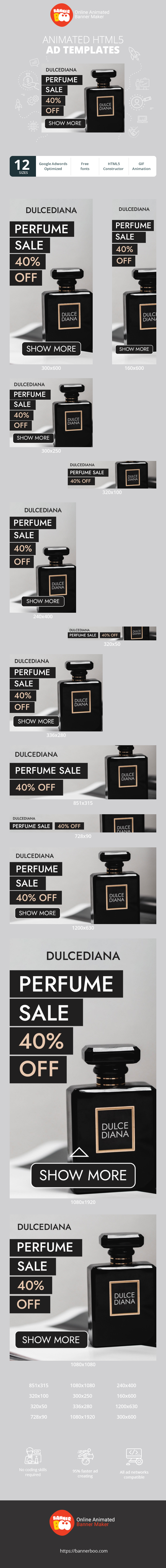 Banner ad template — Perfume Sale — 40% Off