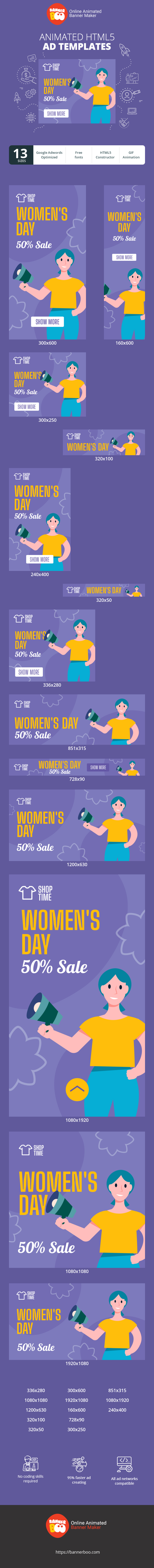 Banner ad template — International Women's Day — 8 of March 