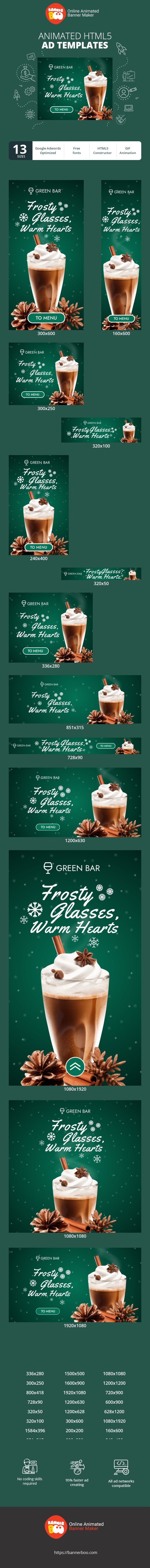 Szablon reklamy banerowej — Frostige Gläser, warme Herzen — Weihnachten