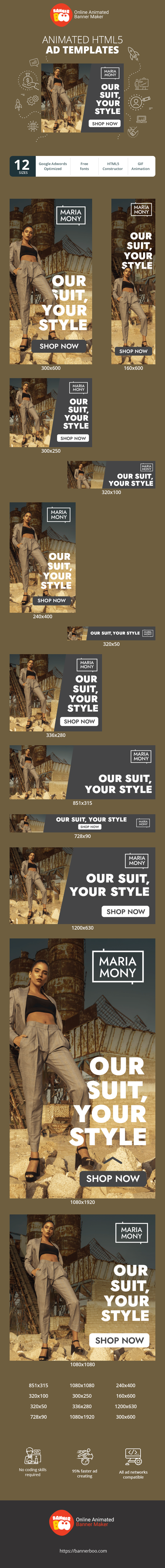 Banner ad template — Our Suit, Your Style — Clothes Shop
