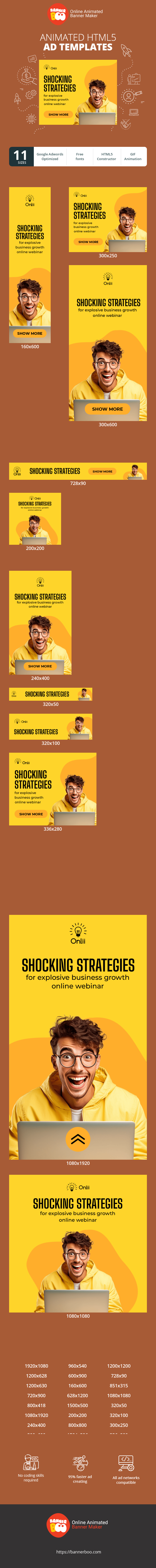 Banner ad template — Shocking Strategies — For Explosive Business Growth Online Webinar
