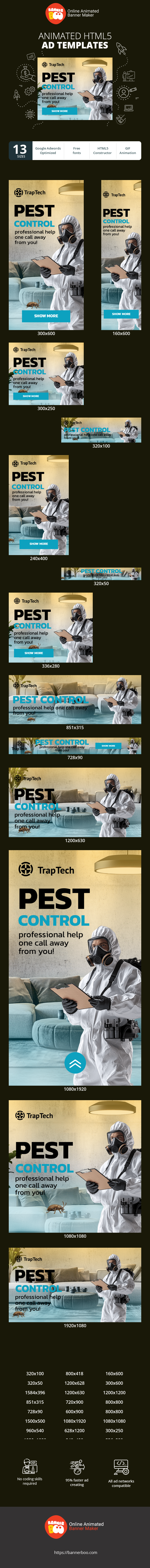 Szablon reklamy banerowej — Schädlingsbekämpfung — Professionelle Hilfe nur einen Anruf von Ihnen entfernt!