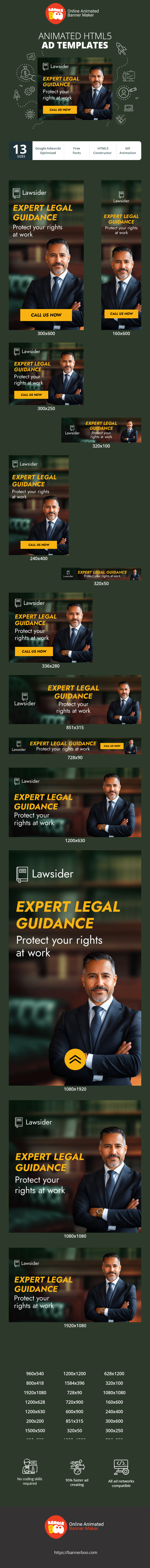 Banner ad template — Expert Legal Guidance — Protect Your Rights at Work