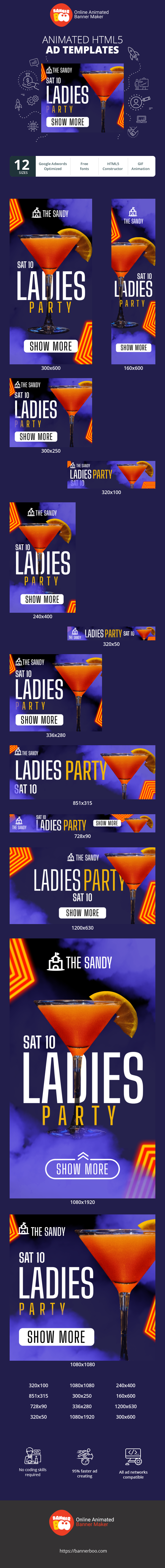 Szablon reklamy banerowej — Damenparty — Sa 10