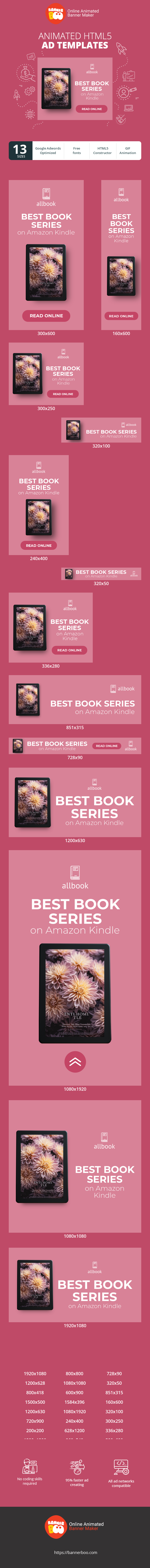 Banner ad template — Best Book Series — On Amazon Kindle