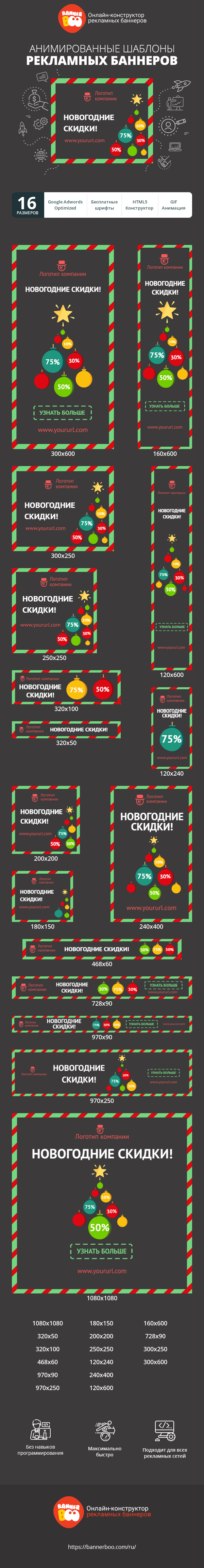 Шаблон рекламного баннера — Новогодние скидки