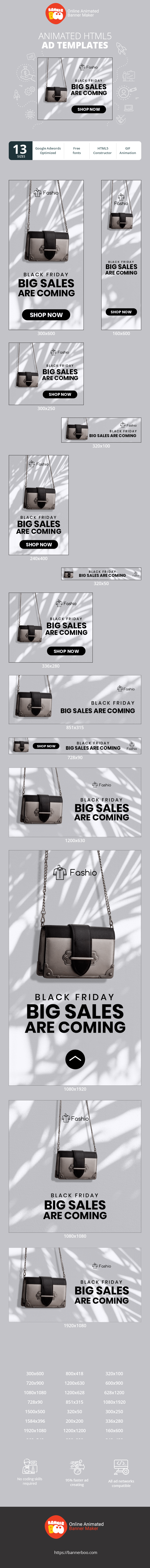 Banner ad template — Black Friday — Big Sales Are Coming