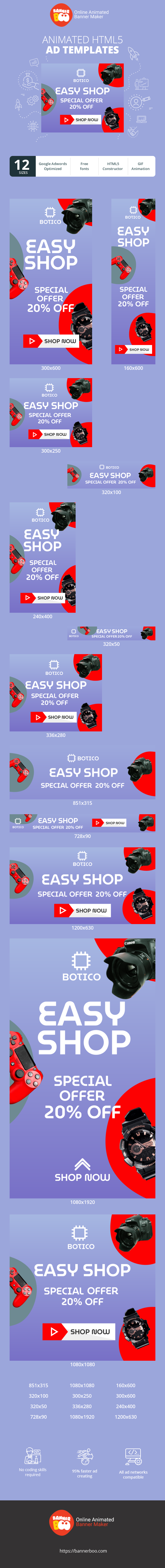 Banner ad template — Easy Shop — Special Offer 20% Off