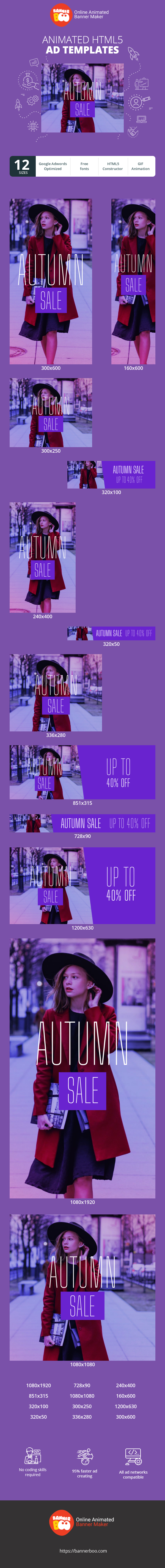 Banner ad template — Autumn Sale — Up to 40% Off