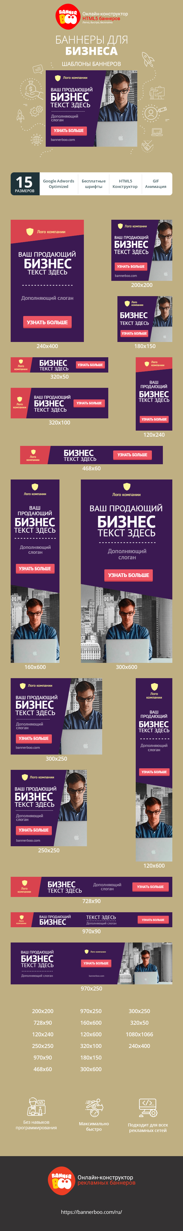 Шаблон рекламного баннера — Selling business text