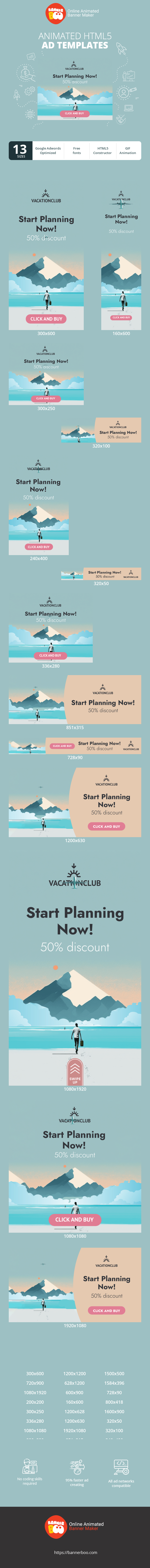 Banner ad template — Your New Holiday Awaits!