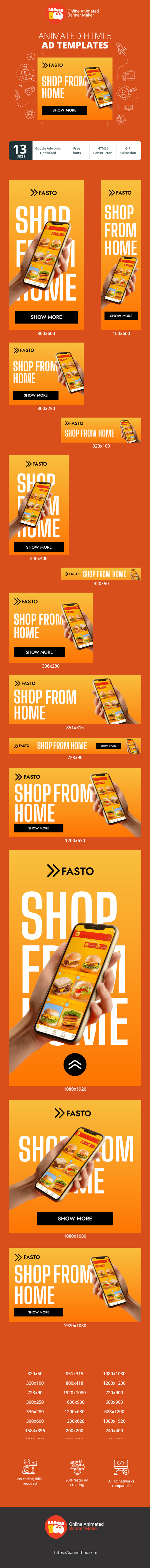 Banner ad template — Shop From Home — We’ll Handle The Rest!