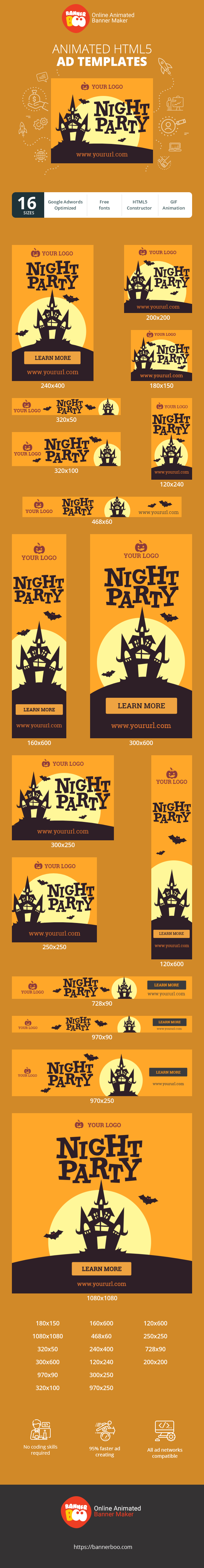 Banner ad template — Halloween Night party