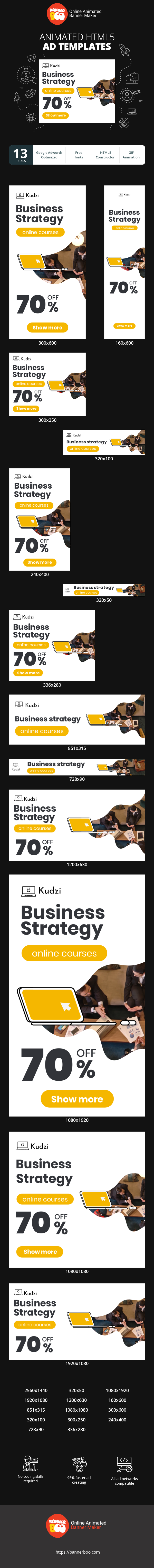 Banner ad template — Business Strategy — Online Courses