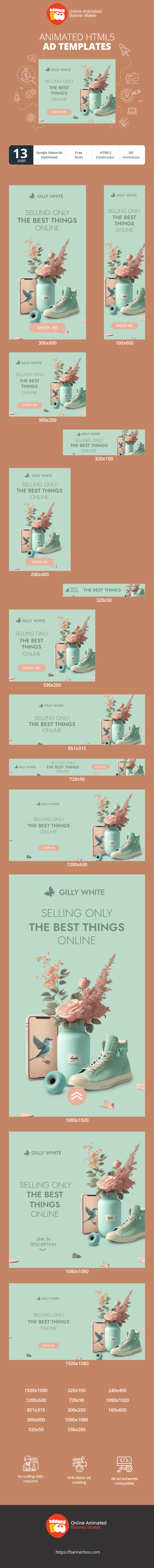 Banner ad template — Selling Only The Best Things Online — E-Commerce