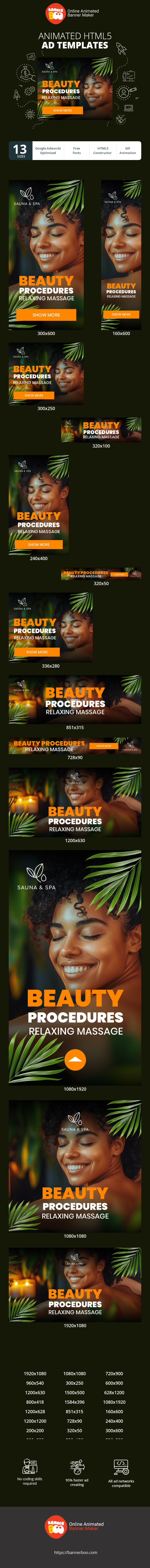 Szablon reklamy banerowej — Zabiegi kosmetyczne — relaksujący masaż