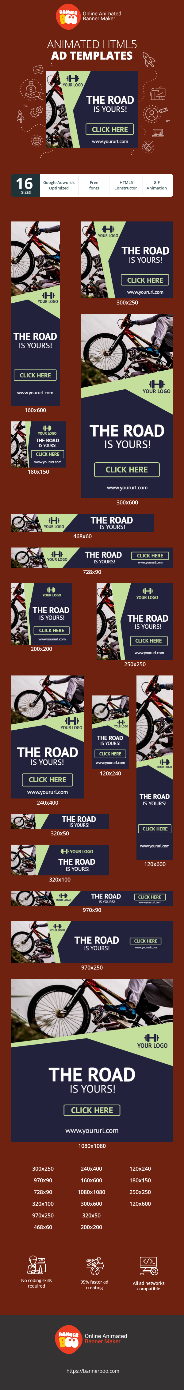 Banner ad template — The Road is Yours!