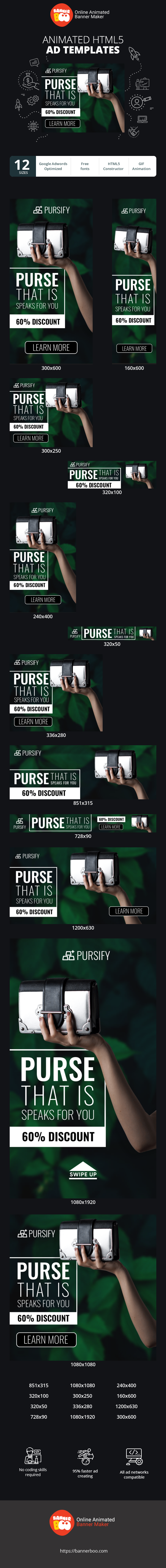 Banner ad template — Purse That Is Speaks For You — 60% Discount