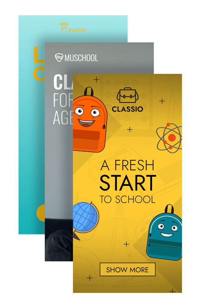 HTML5-Bannervorlagen für Bildung und Schule