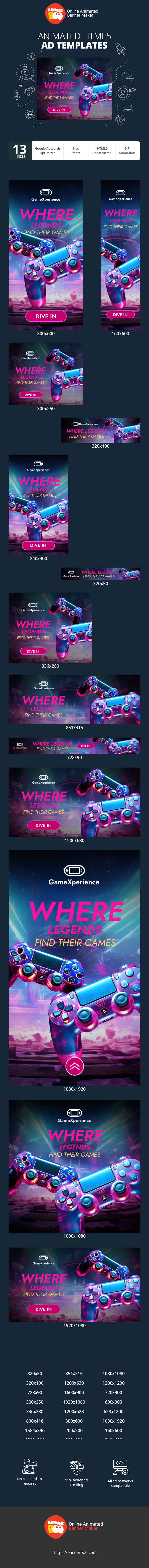 Szablon reklamy banerowej — Wo Legenden ihre Spiele finden — Gaming