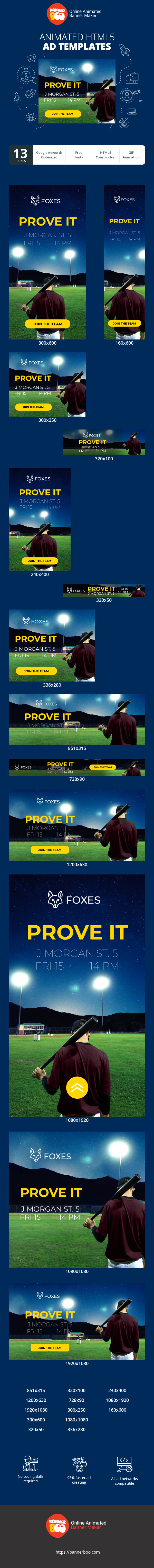 Banner ad template — Play Like A Champion — Prove It J Morgan St. 5 Fri 15 14 Pm
