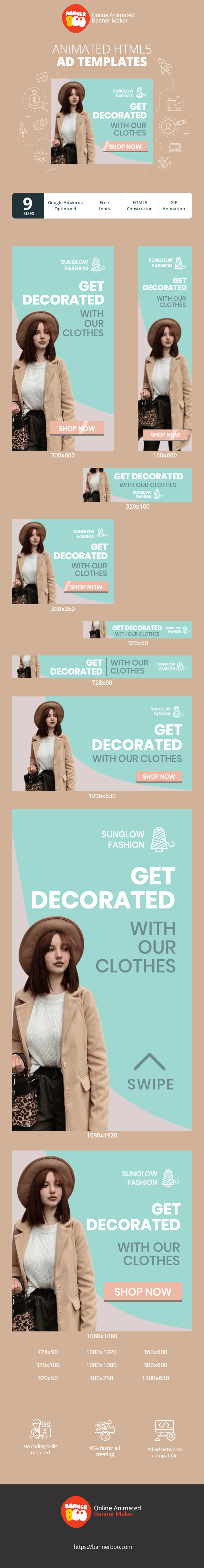 Banner ad template — Get Decorated — With Our Clothes