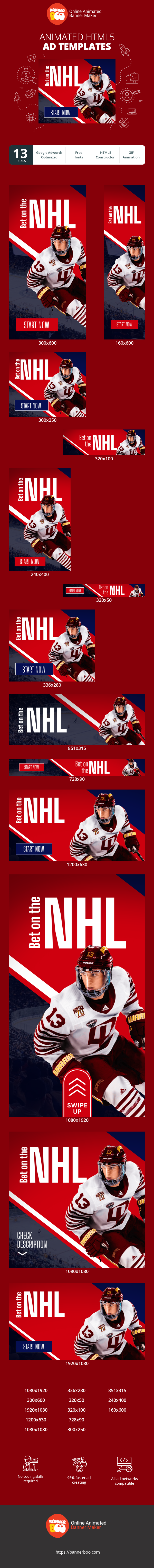 Banner ad template — Bet On The NHL — Sports Betting
