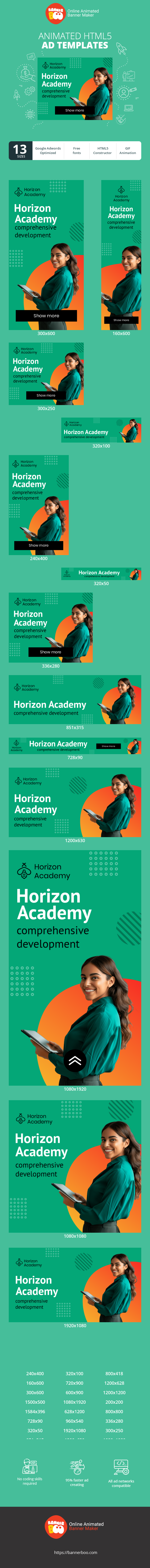 Szablon reklamy banerowej — Horizon Academy — Kompleksowy Rozwój