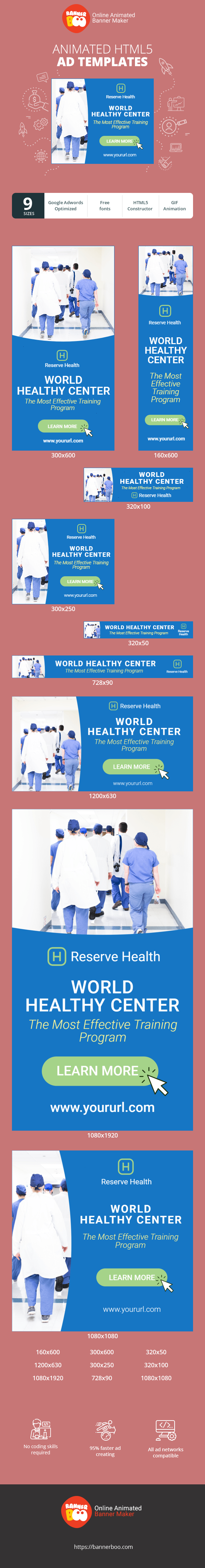 Banner ad template — World Healthy Centre — The Most Effective Training Programme