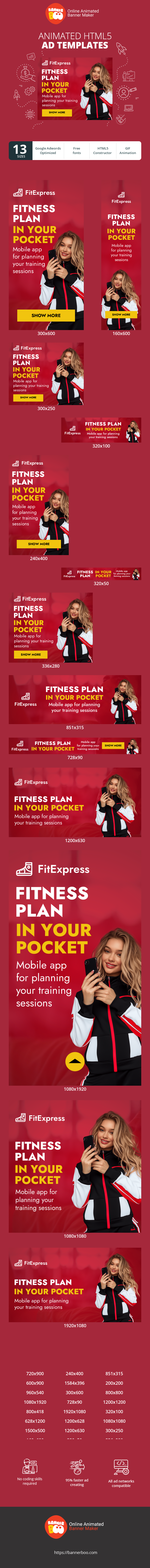 Szablon reklamy banerowej — Fitnessplan in Ihrer Tasche — Mobile App zur Planung Ihrer Trainingseinheiten