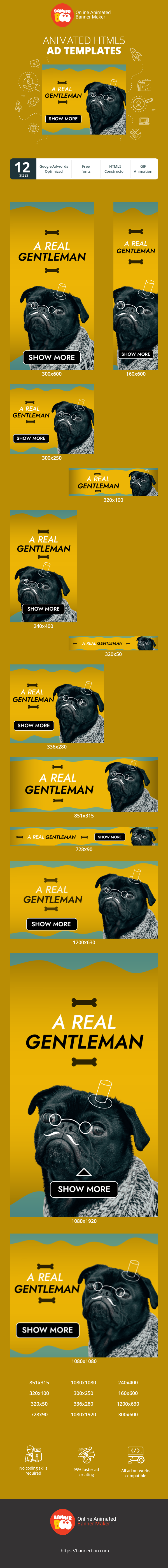Banner ad template — Let's Make Your Dog a Real Gentleman — Animal Training