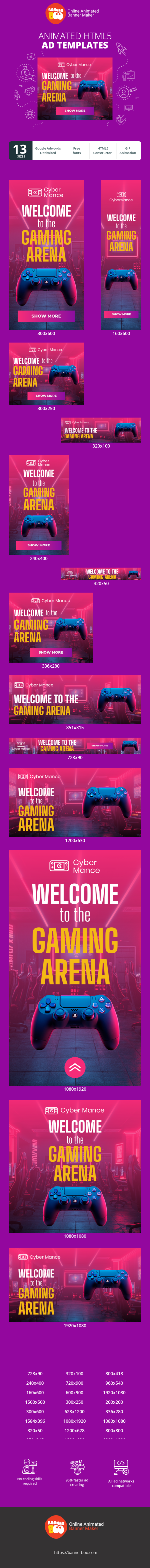 Banner ad template — Welcome To The Gaming Arena — Gaming