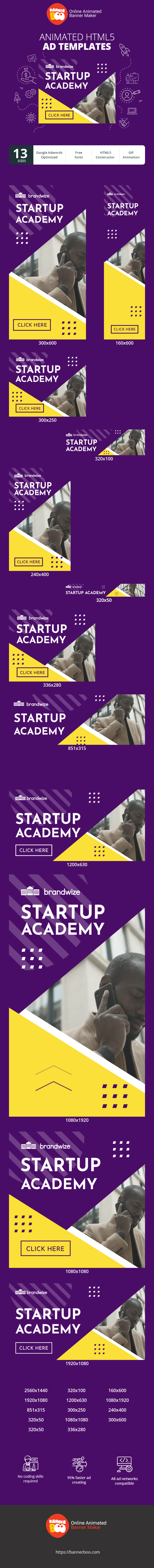 Szablon reklamy banerowej — Startup Academy — Biznes
