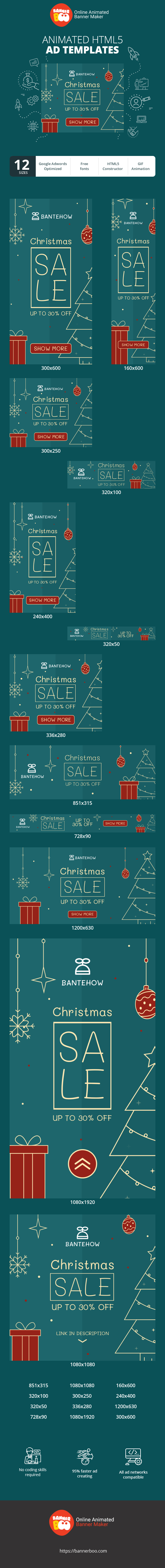 Szablon reklamy banerowej — Weihnachtsverkauf — Bis zu 30 % Rabatt