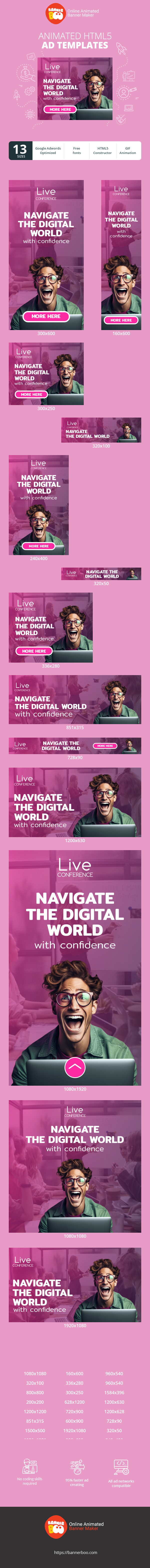 Banner ad template — Navigate The Digital World — With Confidence