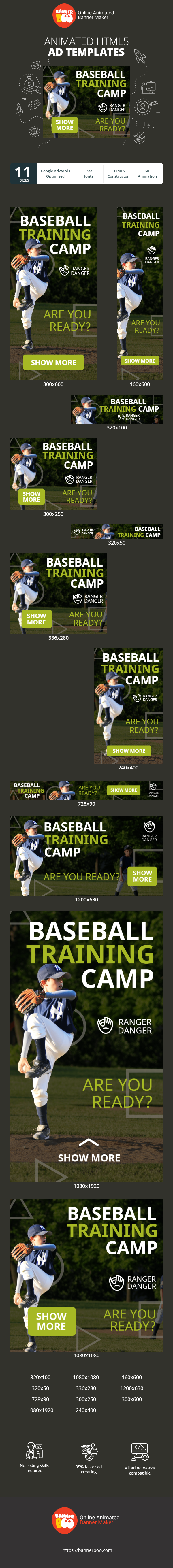 Szablon reklamy banerowej — Baseball-Trainingslager — Bist du bereit?