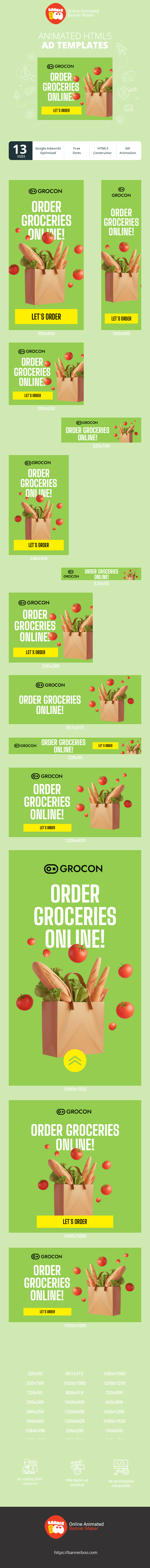 Banner ad template — Skip The Queues — Order Groceries Online!