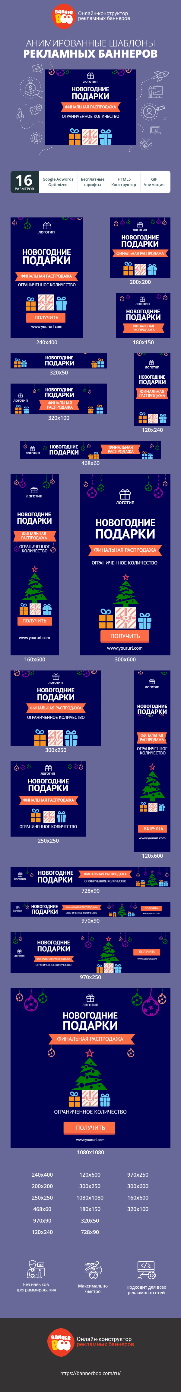 Шаблон рекламного баннера — Новогодние подарки