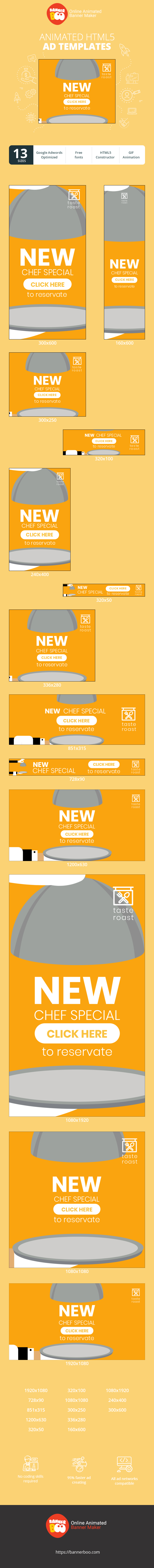 Banner ad template — New Chef Special — Click Here To Reserve
