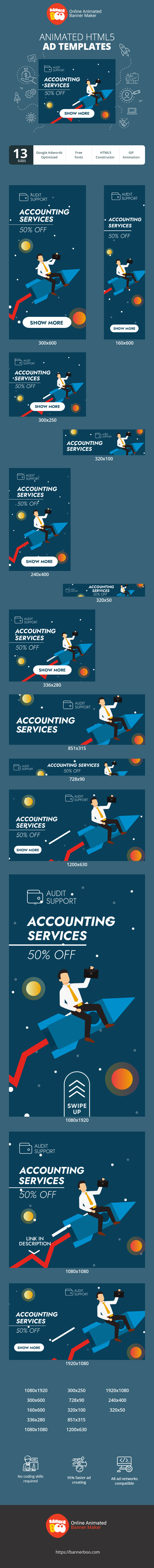 Banner ad template — Accounting Services — 50% OFF