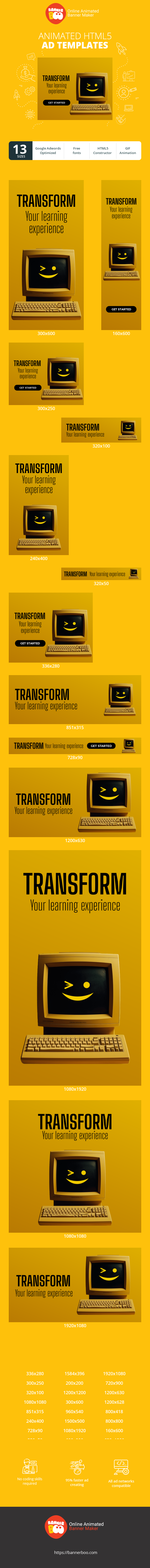 Szablon reklamy banerowej — Zmień swoje doświadczenie edukacyjne — Weź udział w naszym internetowym webinarze