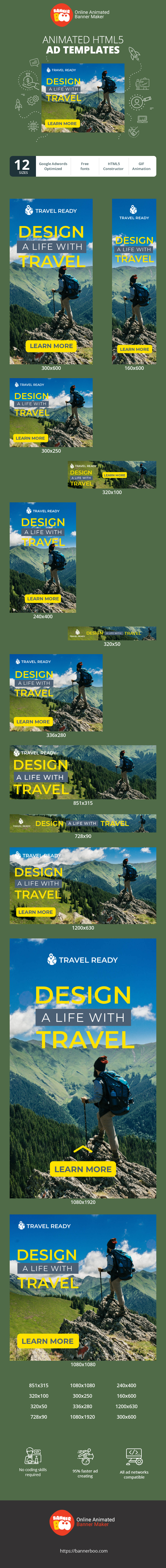 Banner ad template — Design A Life With Travel — Travel Agency