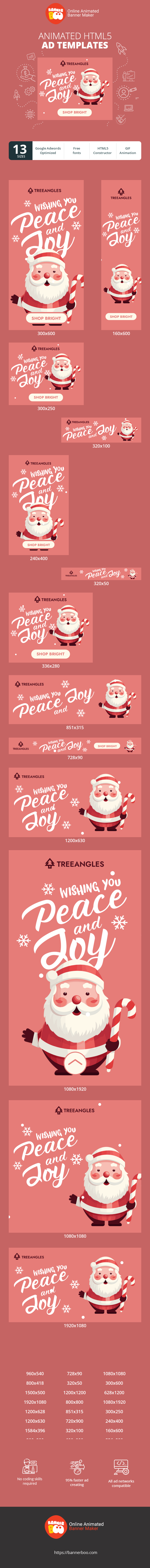 Szablon reklamy banerowej — Wünsche Ihnen Frieden und Freude – Weihnachten