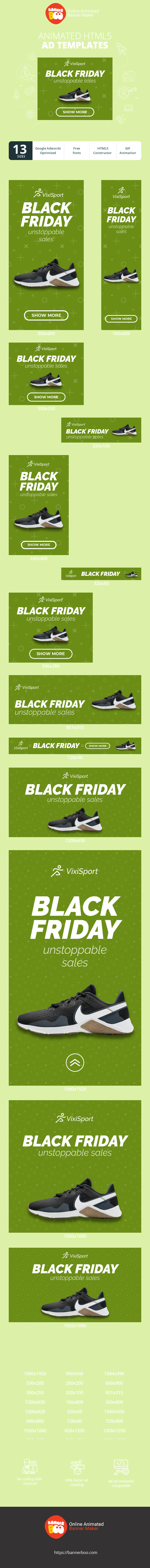 Szablon reklamy banerowej — Black Friday – Unaufhaltsame Verkäufe