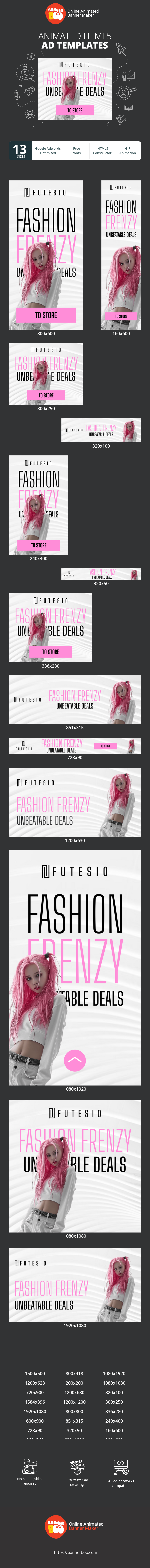 Szablon reklamy banerowej — Fashion Frenzy Unschlagbare Angebote — Modesale