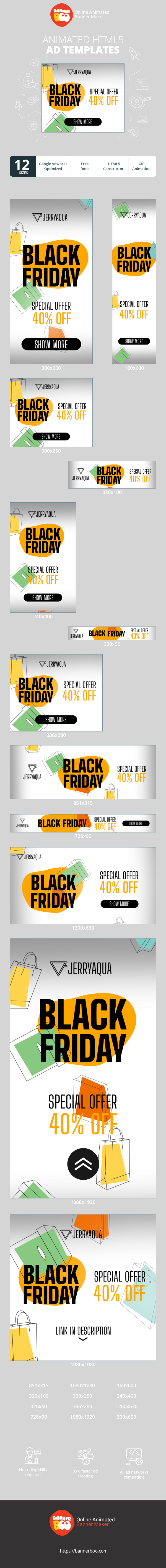 Banner ad template — Black Friday — Special Offer 40% Off