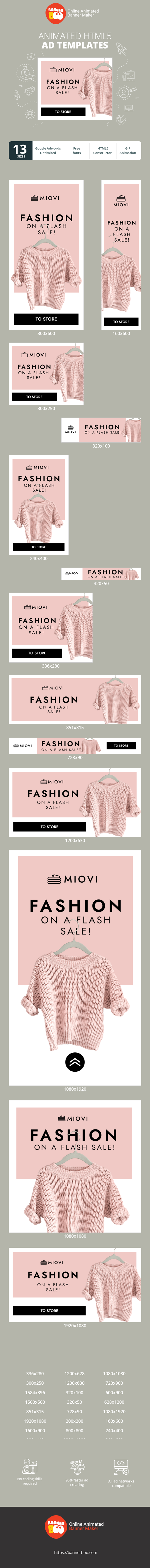 Banner ad template — Fashion On A Flash Sale! — Fashion Sale