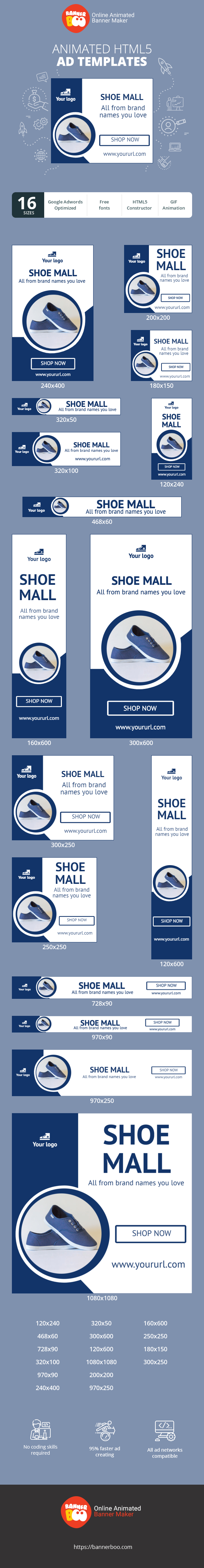 Szablon reklamy banerowej — Schuh Mall — Alles von Markennamen, die Sie lieben