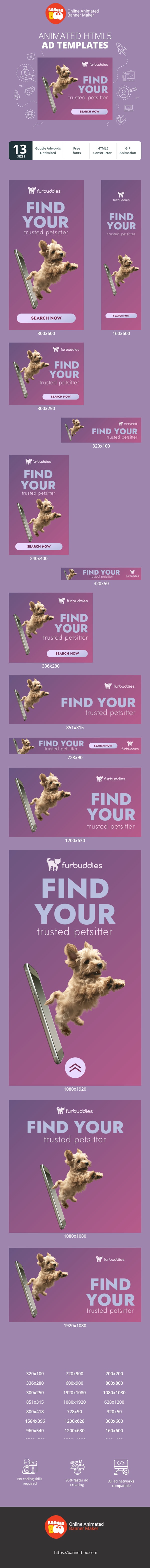 Banner ad template — Find Your — Trusted Pet Sitter